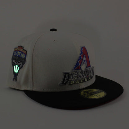 Arizona Diamondbacks 1998 Inaugural Season New Era 59Fifty Fitted Hat (Chrome White Black Red Under Brim)