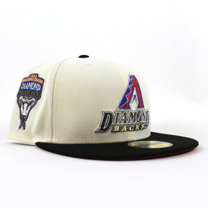 Arizona Diamondbacks 1998 Inaugural Season New Era 59Fifty Fitted Hat (Chrome White Black Red Under Brim)