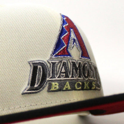 Arizona Diamondbacks 1998 Inaugural Season New Era 59Fifty Fitted Hat (Chrome White Black Red Under Brim)