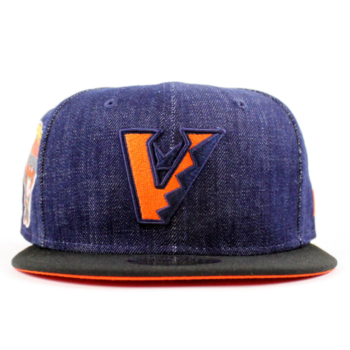 Arizona Diamondbacks 1998 inaugural Season New Era 59Fifty Fitted Hat (Denim Black Orange Under Brim)
