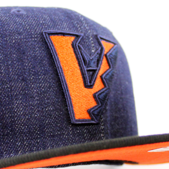 Arizona Diamondbacks 1998 inaugural Season New Era 59Fifty Fitted Hat (Denim Black Orange Under Brim)