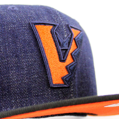 Arizona Diamondbacks 1998 inaugural Season New Era 59Fifty Fitted Hat (Denim Black Orange Under Brim)