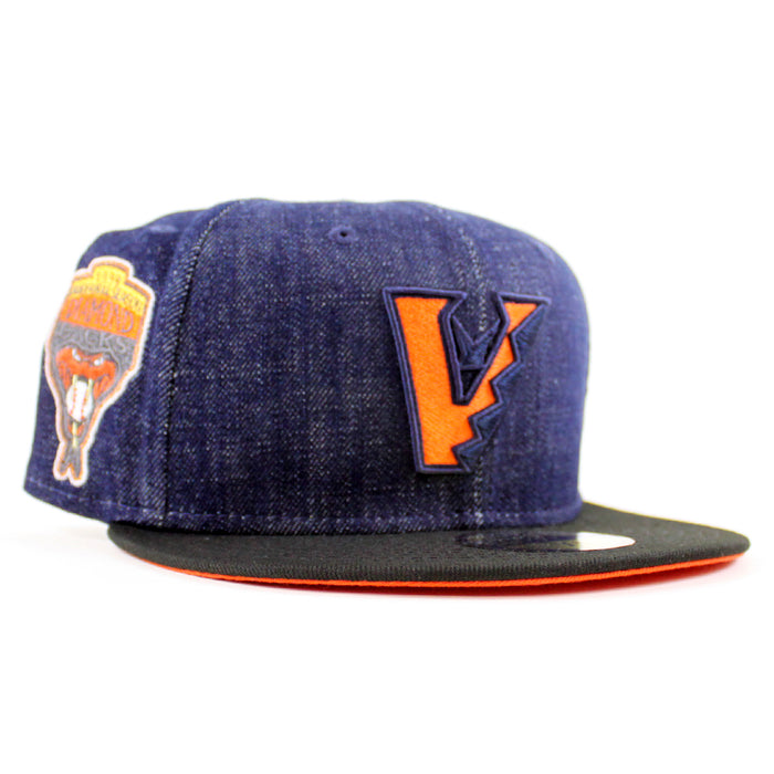 Arizona Diamondbacks 1998 inaugural Season New Era 59Fifty Fitted Hat (Denim Black Orange Under Brim)