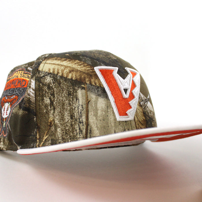 Arizona Diamondbacks 1998 Inaugural Season New Era 59Fifty Fitted Hat (Real Tree Camo White Orange Under Brim)