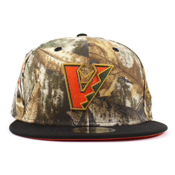 Arizona Diamondbacks 1998 Inaugural Season New Era 59Fifty Fitted Hat (Real Tree Camo Black Orange Under Brim)