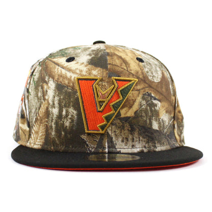 Arizona Diamondbacks 1998 Inaugural Season New Era 59Fifty Fitted Hat (Real Tree Camo Black Orange Under Brim)