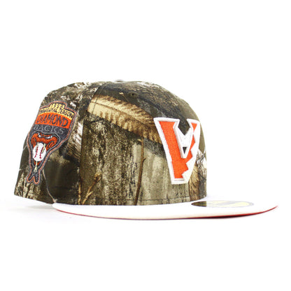 Arizona Diamondbacks 1998 Inaugural Season New Era 59Fifty Fitted Hat (Real Tree Camo White Orange Under Brim)
