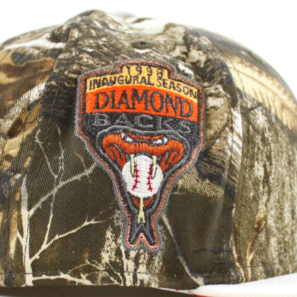 Arizona Diamondbacks 1998 Inaugural Season New Era 59Fifty Fitted Hat (Real Tree Camo White Orange Under Brim)