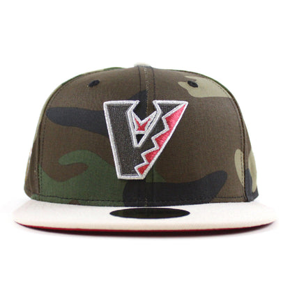 Arizona Diamondbacks 1998 Inaugural Season New Era 59Fifty Fitted Hat (Upside Down WoodLand Camo Stone Scarlet Under Brim)