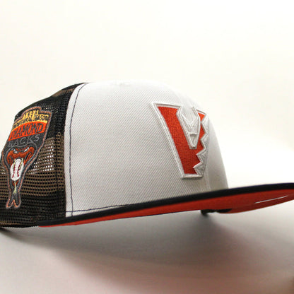 Arizona Diamondbacks 1998 Inaugural Season New Era 59Fifty Fitted Hat (White WoodLand Orange Under Brim)