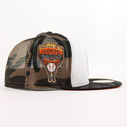 Arizona Diamondbacks 1998 Inaugural Season New Era 59Fifty Fitted Hat (White WoodLand Orange Under Brim)