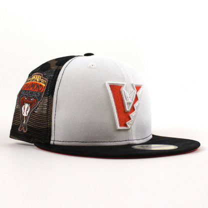 Arizona Diamondbacks 1998 Inaugural Season New Era 59Fifty Fitted Hat (White WoodLand Orange Under Brim)