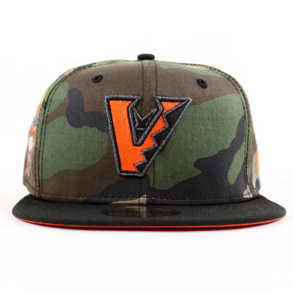 Arizona Diamondbacks 1998 inaugural Season New Era 59Fifty Fitted Hat (WoodLand Camo Black Orange Under Brim)