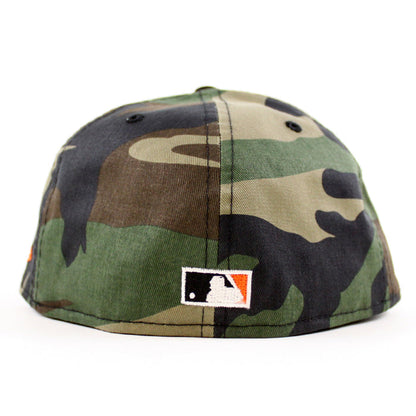 Arizona Diamondbacks 1998 inaugural Season New Era 59Fifty Fitted Hat (WoodLand Camo Black Orange Under Brim)