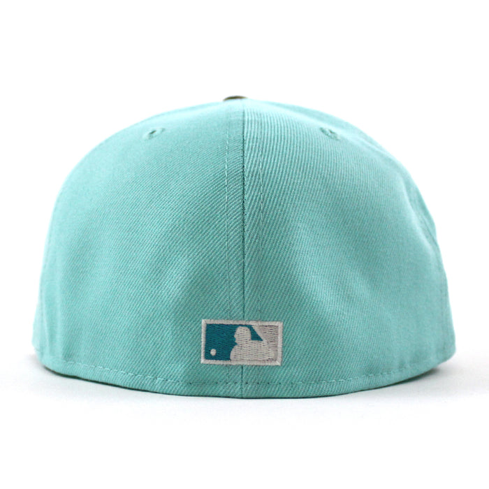 Arizona Diamondbacks 2001 WORLD CHAMPIONS 20TH ANNIVERSARY New Era 59Fifty Fitted Hat (Glow in the Dark Tint Pewter Dark Green Under Brim)