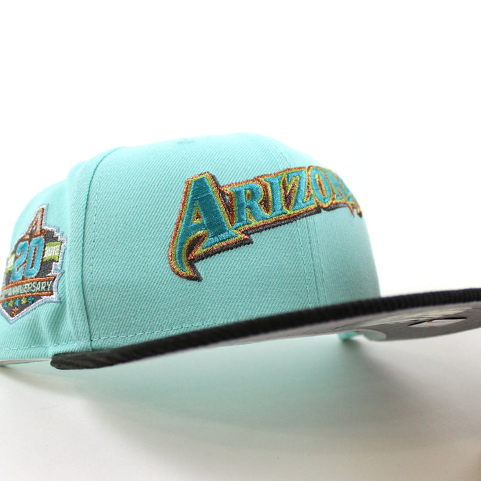 Arizona Diamondbacks 20th Anniversary New Era 59Fifty Fitted Hat (Blue Tint Black Gray Under Brim)