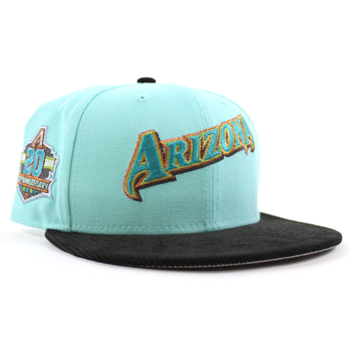 Arizona Diamondbacks 20th Anniversary New Era 59Fifty Fitted Hat (Blue Tint Black Gray Under Brim)