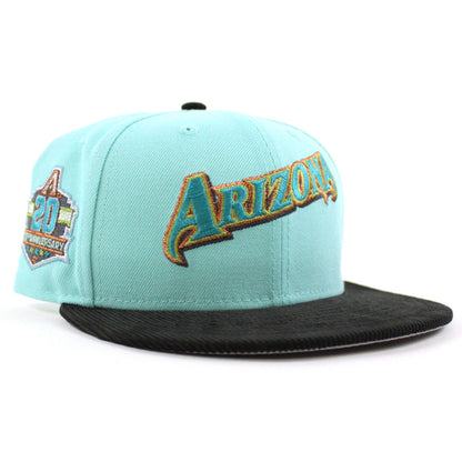 Arizona Diamondbacks 20th Anniversary New Era 59Fifty Fitted Hat (Blue Tint Black Gray Under Brim)