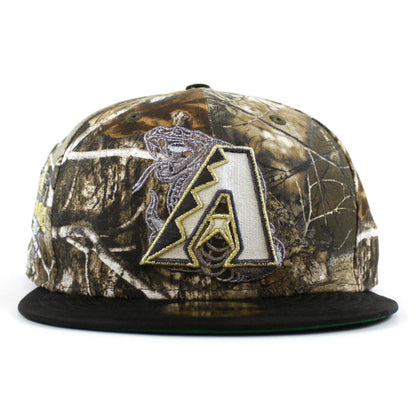 Arizona Diamondbacks 20th Anniversary New Era 59Fifty Fitted Hat (Glow in the Dark Real Tree Camo Tonal Black Green Under Brim)