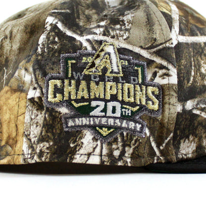 Arizona Diamondbacks 20th Anniversary New Era 59Fifty Fitted Hat (Glow in the Dark Real Tree Camo Tonal Black Green Under Brim)