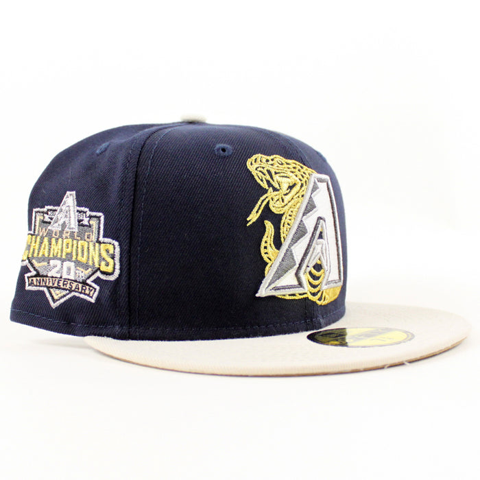 Arizona Diamondbacks 20th Anniversary New Era 59Fifty Fitted Hat (Night Shift Stone Khaki Under Brim)