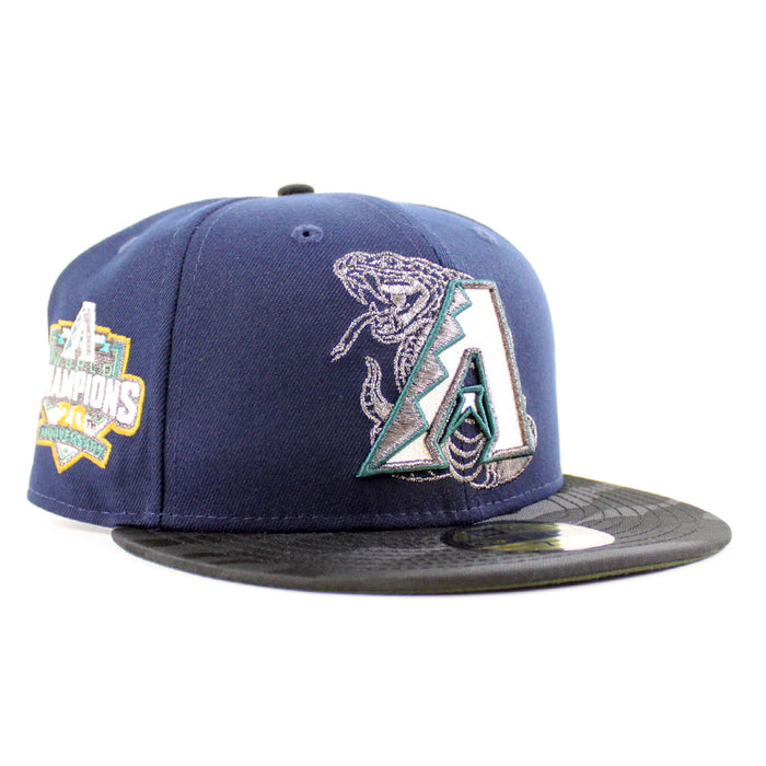 Arizona Diamondbacks 20th Anniversary New Era 59Fifty Fitted Hat (OceanSide Blue Black Camo SeaWeed Green Under Brim)