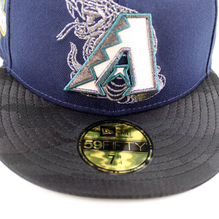 Arizona Diamondbacks 20th Anniversary New Era 59Fifty Fitted Hat (OceanSide Blue Black Camo SeaWeed Green Under Brim)