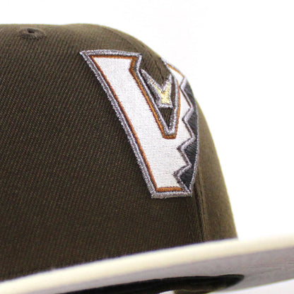 Arizona Diamondbacks Upside Down 1998 Inaugural Season New Era 59Fifty Fitted Hat (Walnut Chrome White Gray Under Brim)