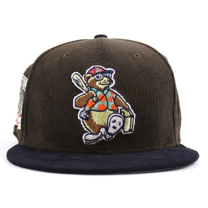 Asheville Tourist HomeTown Collection New Era 59Fifty Fitted Hat (Walnut Corduroy Navy Corduroy Gray Under Brim)
