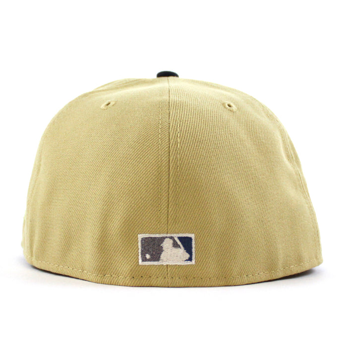 Atlanta Braves 150th ANNIVERSARY New Era 59Fifty Fitted Hat (Vegas Gold Night Shift Navy Gray Under Brim)