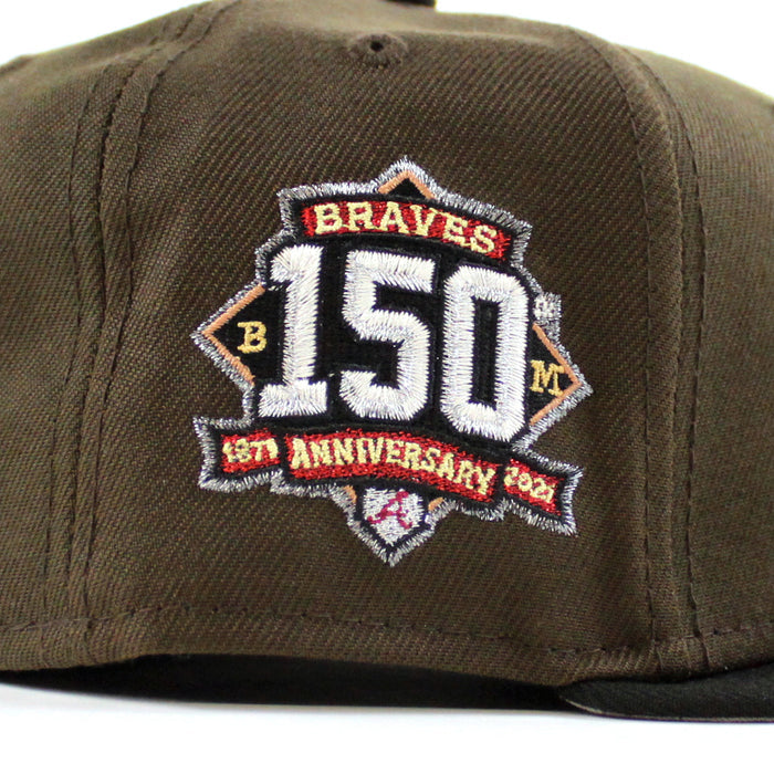 Atlanta Braves 150th Anniversary New Era 59Fifty Fitted Hat (Walnut Black Gray Under Brim)