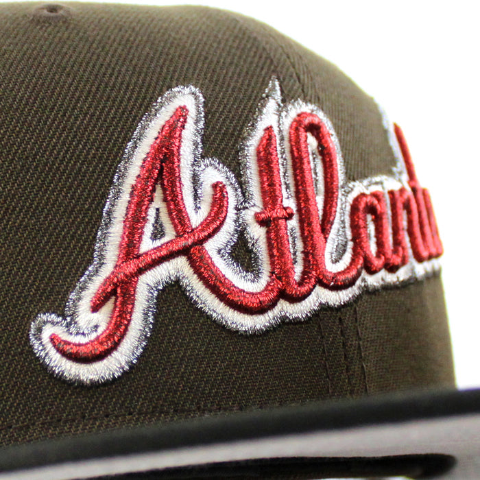 Atlanta Braves 150th Anniversary New Era 59Fifty Fitted Hat (Walnut Black Gray Under Brim)