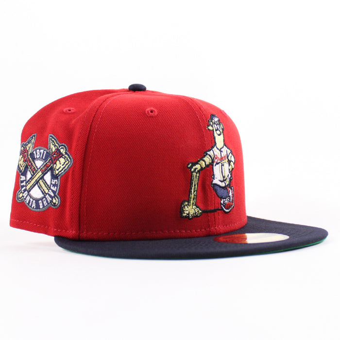 Atlanta Braves 1871 Atlanta Braves Patch New Era 59Fifty Fitted Hat (Scarlet Red Navy Green Under Brim)