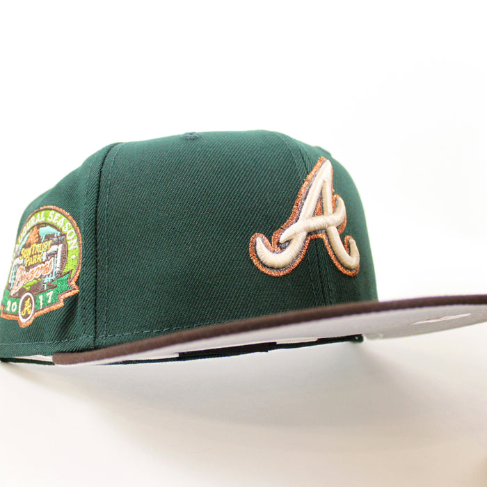 Atlanta Braves 2017 Inaugural Season New Era 59Fifty Fitted Hat (Dark Green BurntWood Gray Under Brim)