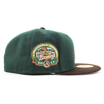 Atlanta Braves 2017 Inaugural Season New Era 59Fifty Fitted Hat (Dark Green BurntWood Gray Under Brim)