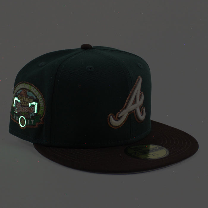 Atlanta Braves 2017 Inaugural Season New Era 59Fifty Fitted Hat (Dark Green BurntWood Gray Under Brim)