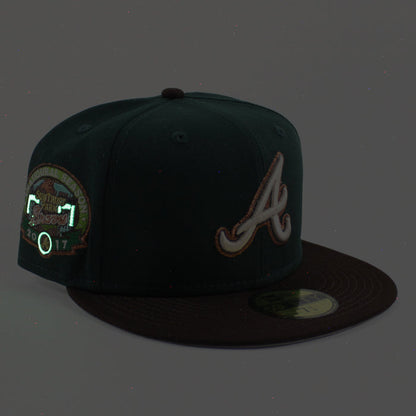 Atlanta Braves 2017 Inaugural Season New Era 59Fifty Fitted Hat (Dark Green BurntWood Gray Under Brim)