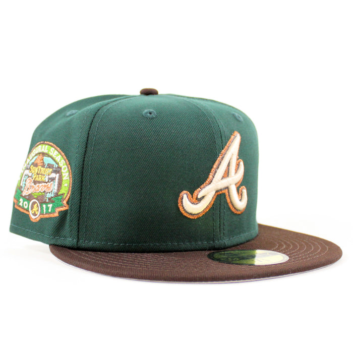 Atlanta Braves 2017 Inaugural Season New Era 59Fifty Fitted Hat (Dark Green BurntWood Gray Under Brim)