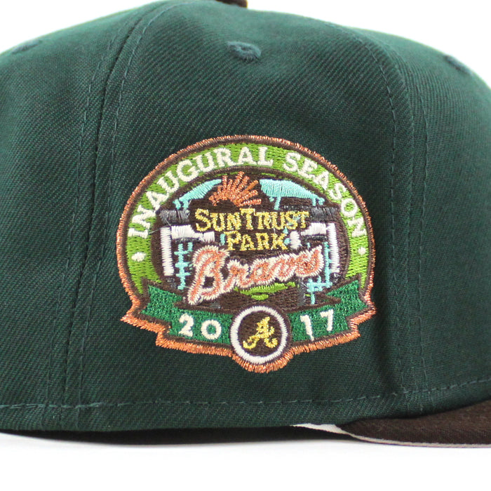 Atlanta Braves 2017 Inaugural Season New Era 59Fifty Fitted Hat (Dark Green BurntWood Gray Under Brim)