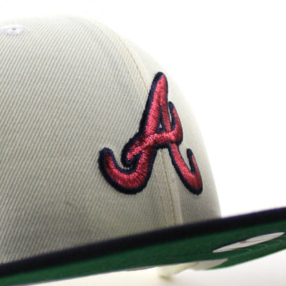 Atlanta Braves 40th ANNIVERSARY New Era 59Fifty Fitted Hat (Chrome White Navy Green Under Brim)