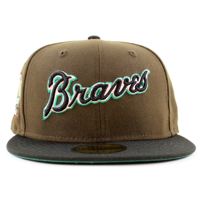 Atlanta Braves 40th Anniversary New Era 59Fifty Fitted Hat (Walnut Black Emerald Under Brim)
