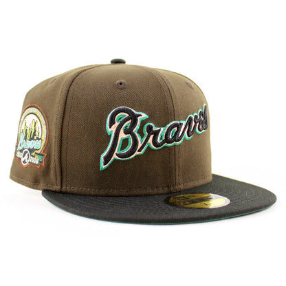 Atlanta Braves 40th Anniversary New Era 59Fifty Fitted Hat (Walnut Black Emerald Under Brim)