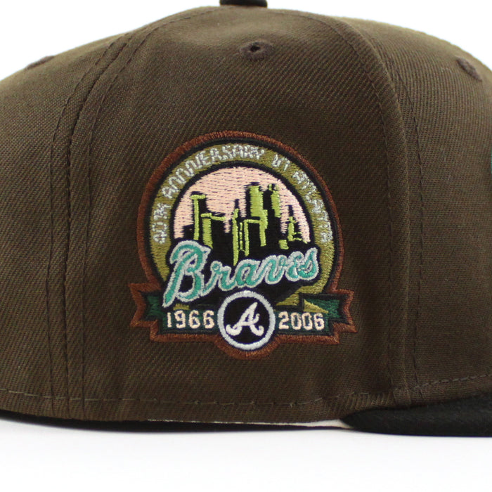 Atlanta Braves 40th Anniversary New Era 59Fifty Fitted Hat (Walnut Black Emerald Under Brim)