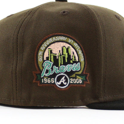 Atlanta Braves 40th Anniversary New Era 59Fifty Fitted Hat (Walnut Black Emerald Under Brim)
