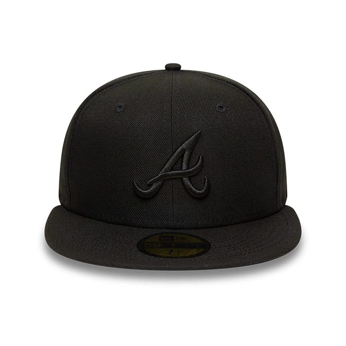 This is a Atlanta Braves MLB Black on Black 59FIFTY Fitted Cap 6
