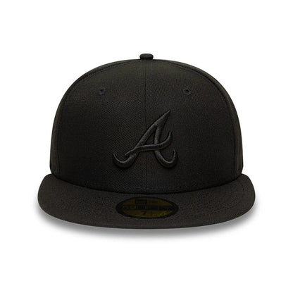This is a Atlanta Braves MLB Black on Black 59FIFTY Fitted Cap 6