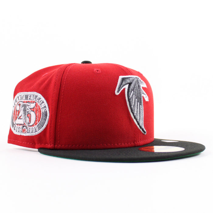 Atlanta Falcons 25th New Era 59Fifty Fitted Hat (Red Black Green Under Brim)