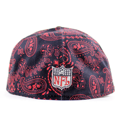 Atlanta Falcons 50th Anniversary New Era 59Fifty Fitted Hat (Red Paisley Black Gray Under Brim)