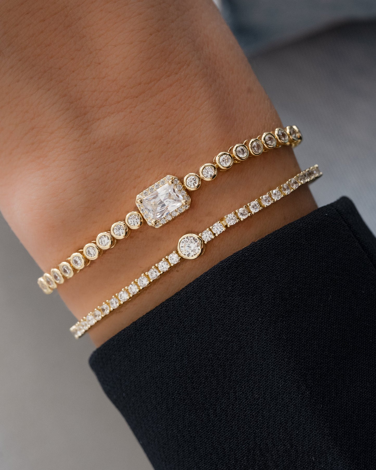 CZ Baguette Rounded Tennis Bracelet