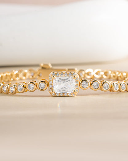 CZ Baguette Rounded Tennis Bracelet